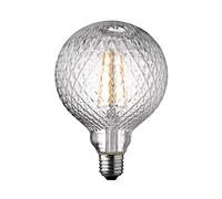 WOFI - Lámpara de techo con filamento LED, vidrio, transparente, 12.5 x 12.5 x 17.5 cm, E27