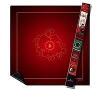 WOGAMAT Alfombra de juego grande de neopreno XL rojo 92 x 92 cm para juegos de cartas, juegos de dados, juegos de mesa, neopreno silencioso, grueso, lavable y antideslizante, acabado de lujo