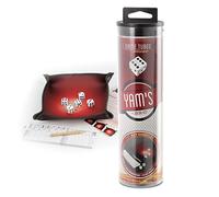 WOGAMAT Yam's 421 - Kit con Pista de Dados de Neopreno + 5 Dados + Bloque de Hojas de puntuación y lápiz - Tubo portátil