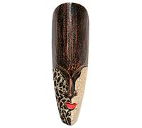 Wogeka - Máscara de pared Batik Ethno de 50 cm - estilo africano de madera como idea de regalo para la decoración de cumpleaños de Navidad - Talla hecha a mano de Bali BATIK05