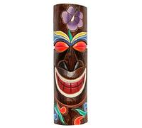 Wogeka - Máscara de pared multicolor de 50 cm TIKI Maorí, estilo de Nueva Zelanda, de madera, como idea de regalo para decoración de cumpleaños de Navidad - Talla artesanal de Bali (TIKIB05)