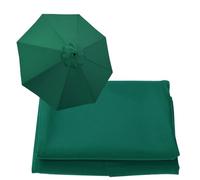 WOGTITYI Toldo de repuesto para sombrilla de 6.5 pies, 9 pies, 10 pies, paño de repuesto para sombrilla de jardín, cubierta de tela de 6 varillas/8 varillas, protección UV 30+, verde oscuro, 10ft-6