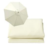 WOGTITYI Toldo de repuesto para sombrilla de 6.5 pies, 9 pies, 10 pies, paño de repuesto para sombrilla de jardín, cubierta de tela de 6 varillas/8 varillas, protección UV 30+, Blanco roto., 3m-6Arms