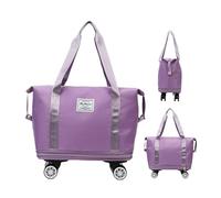 WOGXN de Viaje con Ruedas, petate con Ruedas - Bolsa de Equipaje Plegable con Ruedas,Maleta Plegable expandible con Ruedas, Bolsa de Viaje con Ruedas, petate para Hombres y Mujeres