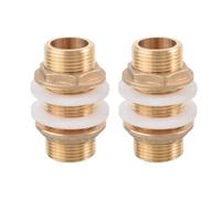 Wohlstand 2 piezas Conector de latón para tanque de agua, Acople de latón para tanque de agua, Acople para tanque y barriles de agua para grifo de agua, tanque de agua