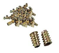 Wohlstand100 pcs/bolsa Rosca Hex Socket,Aleación Zinc Insertos de RoscaM4*10mm/M5*10mm/M6*12mm/M8*14mm,Carpintería Madera Kit de Herramienta de Surtido de Tuercas para Mueble de Madera (4 Tamaños)