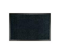 WohnDirect - Felpudo antideslizante y lavable, para interior, con borde, apto para calefacción por suelo radiante, para el área de entrada, Es posible que haya variaciones de color debido a las diferentes calibraciones de los monitores. Es posible que haya variaciones en la medida: en el proceso de fabricación, la parte inferior antideslizante y el termoplástico. En este proceso puede haber cambios en las medidas debido a las fluctuaciones de temperatura y humedad. Tales variaciones son estándar y en el caso normal sólo una pequeña desviación del 3-4%., Negro , 40 x 60 cm