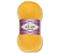 Wohnkult Alize 100 g Cotton Gold Premium lana en 59 lana de verano para tejer Amigurumi (216, amarillo)