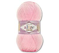 Wohnkult Alize 100 g Cotton Gold Premium lana en 59 lana de verano para tejer Amigurumi (518, rosa bebé)