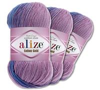 Wohnkult Alize 4531 - 3 ovillos de lana batik de 100 g en diferentes combinaciones de colores