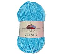 Wohnkult Himalaya Velvet Dolphin 90027 Lana aterciopelada, ovillo de 100 g, 40 colores a elegir, hilo de tricotar de felpilla, hilo brillante, accesorio para prendas y mantas (azul claro)