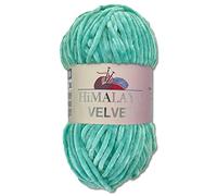 Wohnkult Himalaya Velvet Dolphin 90035 Lana aterciopelada, ovillo de 100 g, 40 colores a elegir, hilo de tricotar de felpilla, hilo brillante, accesorio para prendas y mantas (turquesa)