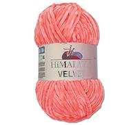 Wohnkult Himalaya Velvet Dolphin 90046 Lana aterciopelada, ovillo de 100 g, 40 colores a elegir, hilo de tricotar de felpilla, hilo brillante, accesorio para prendas y mantas (rosa salmón)