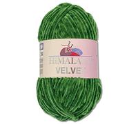 Wohnkult Himalaya Velvet Dolphin 90060 Lana aterciopelada, ovillo de 100 g, 40 colores a elegir, hilo de tricotar de felpilla, hilo brillante, accesorio para prendas y mantas (verde)