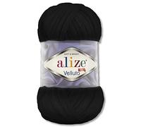 Wohnkult Lana Alize Velluto de 100 g en 30 a elegir (60 | Negro)