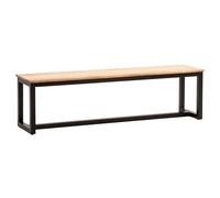 Wohnling Banco de comedor de 120 x 40 x 45 cm, madera maciza de acacia, metal, estilo loft, banco de comedor, banco de madera maciza, sin respaldo, banco de cocina, banco de comedor, banco de cocina,