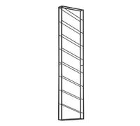 WOHNLING Botellero de Pared Metal Negro 36x150x8 cm Grande para 8 Botellas | Estante de Pared de Diseño para la Cocina | Portavinos Colgante Estrecho Montado en la Pared