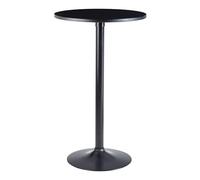 WOHNLING Design Bar Nero Tavolo Ø 60 cm Metallo/Legno | Tavolo da bistrot Party Table Alto 100 cm | Tavolo da Esposizione Moderno