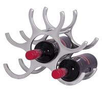 WOHNLING diseño de Rejilla vino24 cm por 6 Botellas de Aluminio de Plata