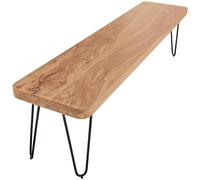 WOHNLING el Asiento del Banco de Madera Maciza de Acacia 160 x 45 x 40 cm Banco de Madera Banco de la Cocina Producto Natural de Estilo del país