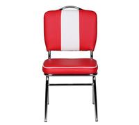 WOHNLING Elvis American Diner 50s Retro | Asiento tapizado con Respaldo | Silla de Comedor Color Rojo Blanco