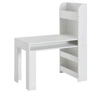WOHNLING Escritorio Infantil Blanco 90x50x110 cm Mesa de Pintura habitación Infantil con balda | Mesa Infantil Moderna | Escritorio para Estudiantes con Espacio de Almacenamiento