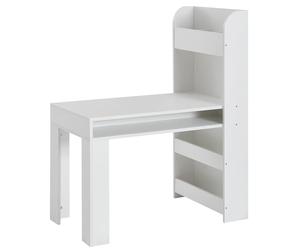 WOHNLING Escritorio Infantil Blanco 90x50x110 cm Mesa de Pintura habitación Infantil con balda | Mesa Infantil Moderna | Escritorio para Estudiantes con Espacio de Almacenamiento