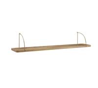 WOHNLING Estantería de Pared 120x25x22 cm Moderna Madera Maciza de Mango y Metal Industrial | Estante Colgante de Flotación Libre Rectangular