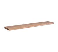 WOHNLING Estantería de Pared 140 cm Moderna Madera Maciza de Acacia | Estante Colgante de Flotación Libre Rectangular con Borde de Árbol