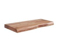 WOHNLING Estantería de Pared 40 cm Moderna Madera Maciza de Acacia | Estante Colgante de Flotación Libre Rectangular con Borde de Árbol