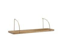 WOHNLING Estantería de Pared 60x25x22 cm Moderna Madera Maciza de Mango y Metal Industrial | Estante Colgante de Flotación Libre Rectangular