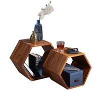 WOHNLING Juego de Mesa Auxiliar 2 Mesa de Centro de diseño de Madera Maciza KASA Sheesham | Juego de Mesa de café Macizo | Mesa Nido de diseño Sala de Estar | Mesita pequeña de Madera
