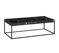 Wohnling Mesa de centro 120 x 60 x 38 cm, color negro, mesa de sofá en aspecto de mármol, diseño moderno, mesa de salón rectangular, mesa de café, mesa de café, patas de metal, grande