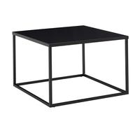 WOHNLING Mesa de Centro 60x60x40 cm Metal Cuadrada Industrial Negro | Mesa Auxiliar para Salón | Mesita Café Pequeño para Sofá