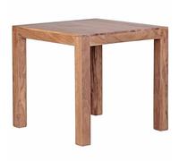 WOHNLING Mesa de Madera de 80 cm Mesa de Comedor de diseño de Estilo Mesa de la Cocina Mesa de Madera de Acacia país de Color marrón Oscuro