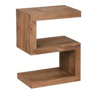WOHNLING Mesa de Madera de Acacia S Cubo de 60 cm de Altura Sala de diseño de Mesa de café de Estilo marrón país
