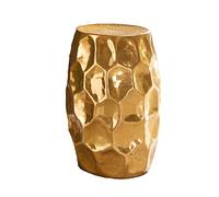 WOHNLING Mesa Jada 30x47x30cm Aluminio Oro Dekotisch Redonda Oriental | Pequeño Hammerschlag Abstellisch | Diseñador de Archivo de Tabla de Metal Moderno | Mesa pequeña Estrecha