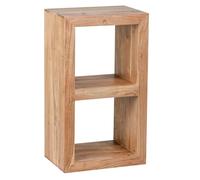 WOHNLING pie Acacia 88 cm de Alto diseño Estante de Madera de Estilo rústico Mesa de estanterías de Madera Dura 2 estantes Producto Natural
