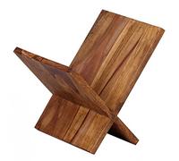 WOHNLING revistero de Madera Maciza Sheesham X-Form 31 cm revistas del Estilo del Soporte país Holder Diseño de Folletos
