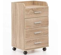 Wohnling WL5.749 - Cajonera con Ruedas (Madera de Sonoma, 40 x 70,5 x 33 cm)