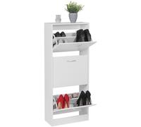 WOHNLING Zapatero con 3 Compartimentos para Doblar el Zapato cómoda 125 cm Zapatero para 18 Pares de aparador de Calzado