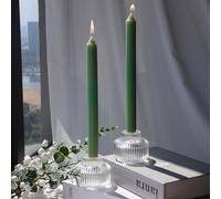 Woho Juego de 4 portavelas Transparentes cónicos para Centro de Mesa de Boda, portavelas votivos de Vidrio Acanalado para decoración del hogar y Fiestas de Navidad