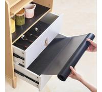 wohomuke Alfombrilla para cajón 44.5x600cm Protector cajones Cocina EVA Plastico Protector para Muebles (44.5cmx6m,Negro Translúcido)