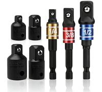 wohot 7pcs Juego de Adaptadores Reductores de Impacto, 3 Adaptadores de Dado de Grado Impacto 1/4 3/8 1/2+ 4 Adaptador de Llave de Vaso 1/4'' a 3/8'' - 3/8'' a 1/4'' - 3/8'' a 1/2'' - 1/2'' a 3/8''