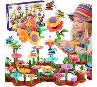 wohot Juego de Construcción Jardín de Flores para Niñas 3 4 5 6 años, Montessori Juguetes Bloques de Construcción de Jardín, DIY Ramo de Arreglo Floral Juegos Cumpleaños Regalo para Niñas (144 PCS)