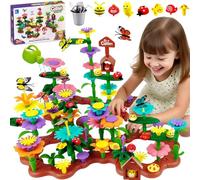 wohot Juego de Construcción Jardín de Flores para Niñas 3 4 5 6 años, Montessori Juguetes Bloques de Construcción de Jardín, DIY Ramo de Arreglo Floral Juegos Cumpleaños Regalo para Niñas (118 PCS)
