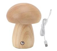 WOHPNLE En Forma De Hongo Lámparas De Mesita De Noche, Sin Cable Y Recargable Regulable Lámpara Portátil Lampara Seta Para El Hogar Dormitorio Natural Wood Color