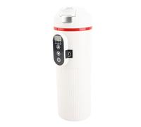 WOHPNLE Hervidor eléctrico de automóvil, copa de calentador de acero inoxidable de 500 ml con termómetro digital enchufe enchufe automáticamente taza de viaje de calefacción para café (Blanc)