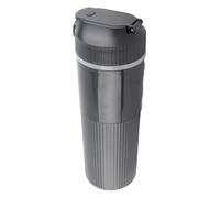 WOHPNLE Hervidor eléctrico de automóvil, copa de calentador de acero inoxidable de 500 ml con termómetro digital enchufe enchufe automáticamente taza de viaje de calefacción para café (Noir)