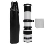 WOHPNLE Lente de teleobjetivo de 420 a 800 mm, F8.3 Focus Manual de Zoom para cámaras de Montaje E Lente de Zoom de teleometal (Blanco)